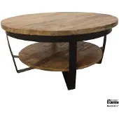 Benoa Salontafel paras metaal 65 black iron stand, wood natural finish