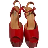 Jumex -EROTISCHE PUPM -RED LAKLEER- HAK 16 CM-ZOOL 6CM-SIZE39