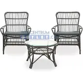 Vita Lester loungeset zwart met lage tafel