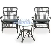 Vita Lester loungeset zwart met hoge tafel