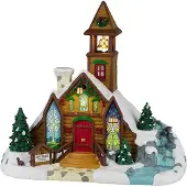 Lemax Bear Creek Chapel 19x26x27 cm Kersthuisje