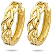 The Jewelry Collection klapoorringen schakel 14K geelgoud 4023486