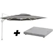 4 Seasons Outdoor Hacienda White Frame Charcoal met Parasolvoet