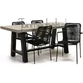 Vita Tuinstoel Luxor zwart met Cento tafel 180 cm