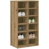 vidaXL Schoenenrek 54x34x100,5 cm bewerkt hout artisanaal eikenkleur