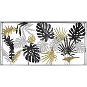 Noach Outdoor Wanddecoratie bladeren zw/wt/gd - 135x68 cm