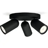 Philips Pongee opbouwspot - 3-lichts - zwart