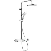 Duravit Regendouche Systeem Shelf 1050 – Thermostatisch – 3 Straalsoorten – Met Planchet – Chroom/Wit Hoogglans