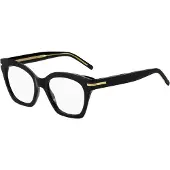BOSS Optisch montuur van zwart acetaat met goudkleurige hardware