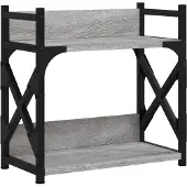 vidaXL Printerstandaard 2-laags 40x20x40 cm bewerkt hout grijs sonoma