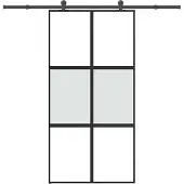 vidaXL Schuifdeur met beslag 102,5x205 cm gehard glas en aluminium