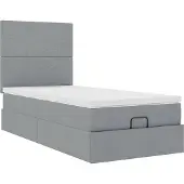 vidaXL Bed met matras 100x200 cm stof lichtgrijs