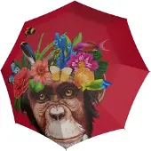 Doppler Paraplu Modern.Art Long Automatic Flower Monkey Veelkleurig