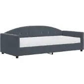 vidaXL Slaapbank met matras 90x200 cm fluweel donkergrijs