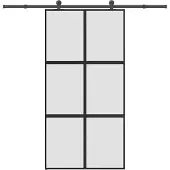 vidaXL Schuifdeur met beslag 102,5x205 cm gehard glas en aluminium