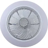 Olucia - Moderne plafondventilator grijs, Hale, 40W, 3000K LED, met afstandsbediening - Vorm: Rond