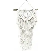 Ancient Wisdom Macramé Wandkleed - Huis en Hart - Beige - 56 x40cm