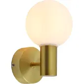 Olucia - AMER - Badkamer Wandlamp - Goud / Wit - Geschikt voor Badkamer - Vorm: Rond