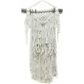 WGifts Macramé Wandkleed - Natuurlijke Overvloed - Beige - 70x40cm - Wanddecoratie - Woondecoratie