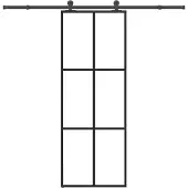 vidaXL Schuifdeur met beslag 76x205 cm ESG-glas en aluminium