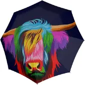 Doppler Opvouwbare Paraplu Magic Schotse Hooglander - Fiberglass - Dsn 98 cm - Opgevouwen 29 cm - Doppler