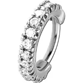 Lucardi Stalen helixpiercing ring clicker zirkonia
