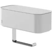 Tiger 2-Store - WC rolhouder - Toiletrolhouder met opbergbakje vochtige doekjes - Zonder boren - Boren of lijmen - Wit