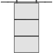 vidaXL Schuifdeur met beslag 102,5x205 cm gehard glas en aluminium
