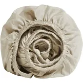Yumeko Hoeslaken Katoensatijn 100x210 Beige - Eco, Bio & Fairtrade