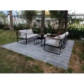 Vita Loungeset Acre zwart/grijs met 2-zitsbank van