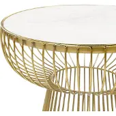 Beliani CHEYNES - Bijzettafel - Wit - Marmer