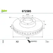 Valeo 672505 Remschijf