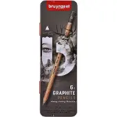 Bruynzeel Grafietpotlood Expression set à 6 breedtes grijs | 6 stuks