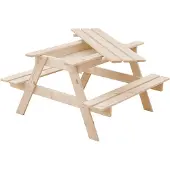 Timbela M010-1 - Kinder Picknicktafel - 90x90xH50 cm - Picknickbank - Onbehandeld