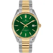 Jacques Lemans Kwartshorloge Derby Polshorloge, dameshorloge, datum, luminescerende wijzers, roestvrijstalen armband