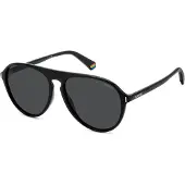Polaroid Aviator Unisex Zwart Grijs Gepolariseerd PLD 6225/S