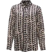 Opus Blouse 'Fosmo' taupe / zwart / wit