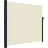 DKD Home Decor Windscherm uittrekbaar 180x600 cm crèmekleurig