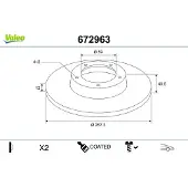 Valeo 672963 Remschijf