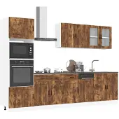 vidaXL 7-delige Keukenkastenset Kalmar bewerkt hout gerookt eiken