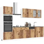 vidaXL 7-delige Keukenkastenset Porto bewerkt hout oud houtkleurig