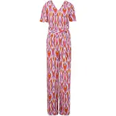 Comma Jumpsuit sering / mandarijn / pink / wit