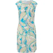 s.Oliver Jurk ecru / donkerbeige / blauw / mandarijn