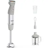Tefal Quickchef+ HB67MB - Staafmixer - 5-in-1 XL - 1000W - Inclusief Hakmolen en Maatbeker - Zwart/RVS