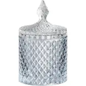Jline Voorraadpot geslepen cilinder glas transparant large