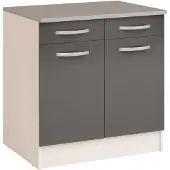 Parisot Onderkast Eko 80cm 2 deuren & 2 lades - grijs
