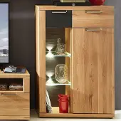 Emob Commode Blanka 80cm 1 deur & 2 lades - eik/antraciet