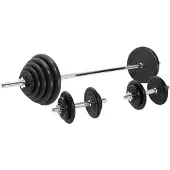 Gorilla Sports Halterset 100 kg Rubber - Schroefsluiting 30 mm