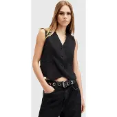AllSaints Averie Ten Waistcoat Black Size: 10 | Vests Outlet | Dames | Zwart