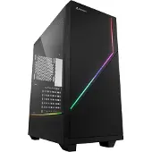 Sharkoon RGB FLOW - Tower - ATX - Seitenteil mit Fenster (gehärtetes Glas) Midi-tower PC-behuizing Zwart